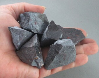 3 Raw Hematite Stones - Protection Stones, Stone for the Mind, Reiki Healing, Crystal Grid, Root Chakra, Healing Crystals & Stones (T221)