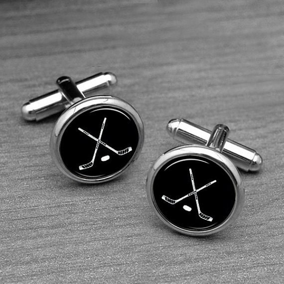 ICE Hockey Cufflinks Sports Fans Cufflinks & Tie