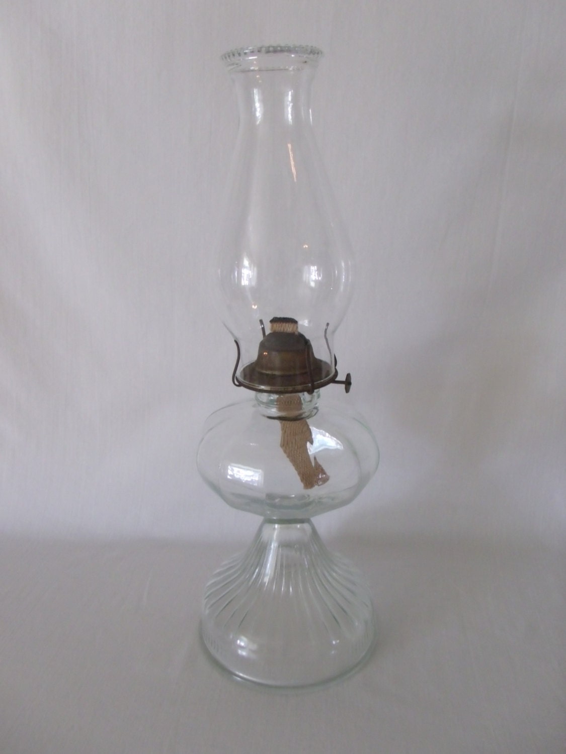 Oil Lamp With Eagle Burner Ribbed Base Kerosene Lamp