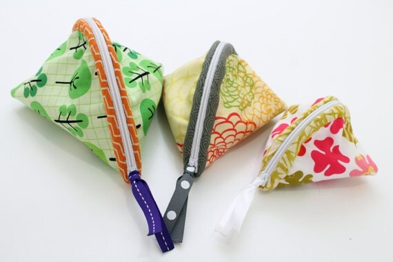 Triangle Coin Purse Sewing Pattern Nesting Wrap Zipper in