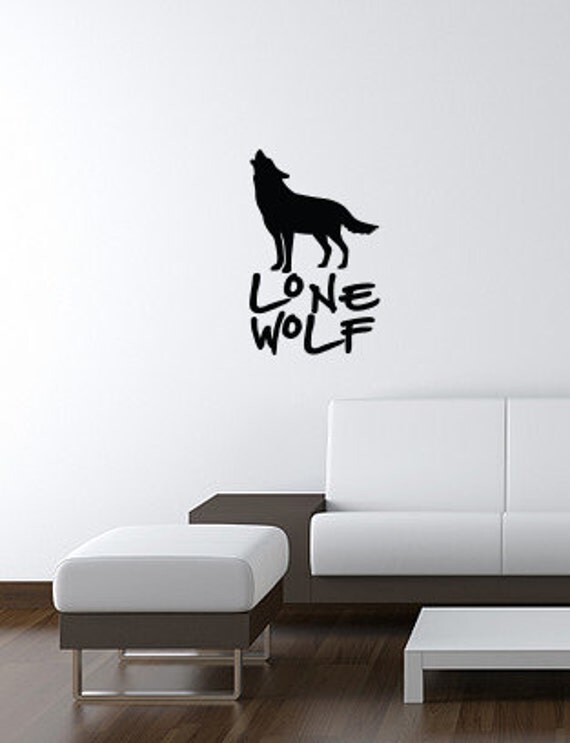 Items similar to LONE WOLF Wall Art Decal 13"x20" Free Shipping howling