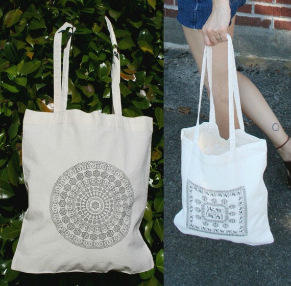 Items similar to Cotton Linen Fabric Bags, Nature Color Cotton Tote