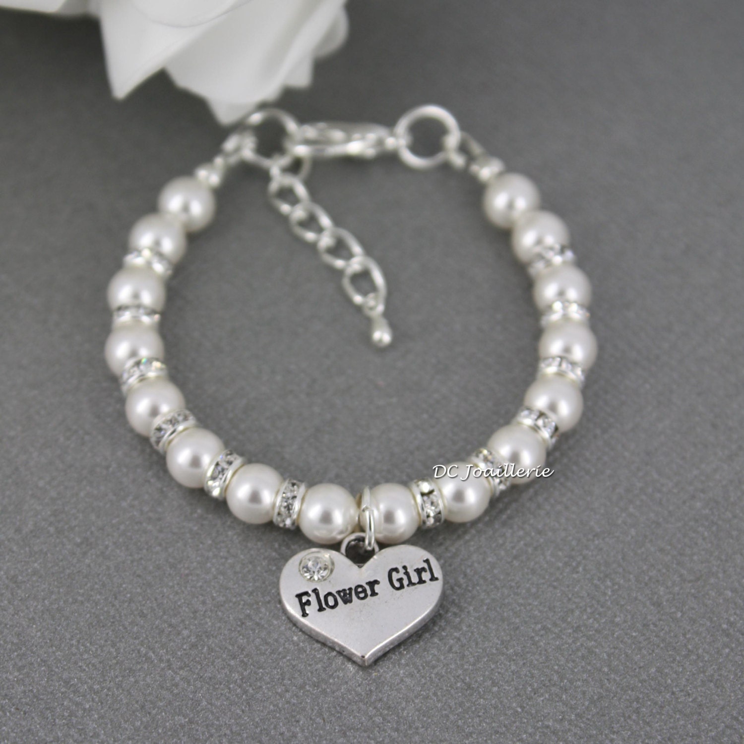 Flower Girl Bracelet Flower Girl Gift Pearl Bracelet Flower