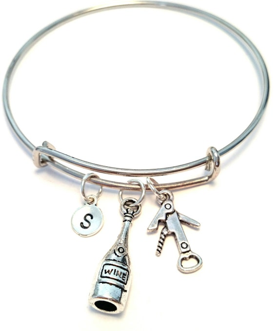 Wine Bottle Opener Bangle Bracelet by on Etsy