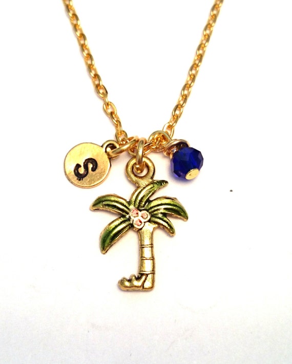 Items similar to Coconut Tree Necklace, Palm Tree Necklace, Coconut