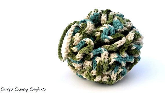 Cotton Crochet Loofah (Extra Large)  - Bath Puff - Shower Pouf - Eco-Friendly Spa  - Bath and Body - Bath Accessory