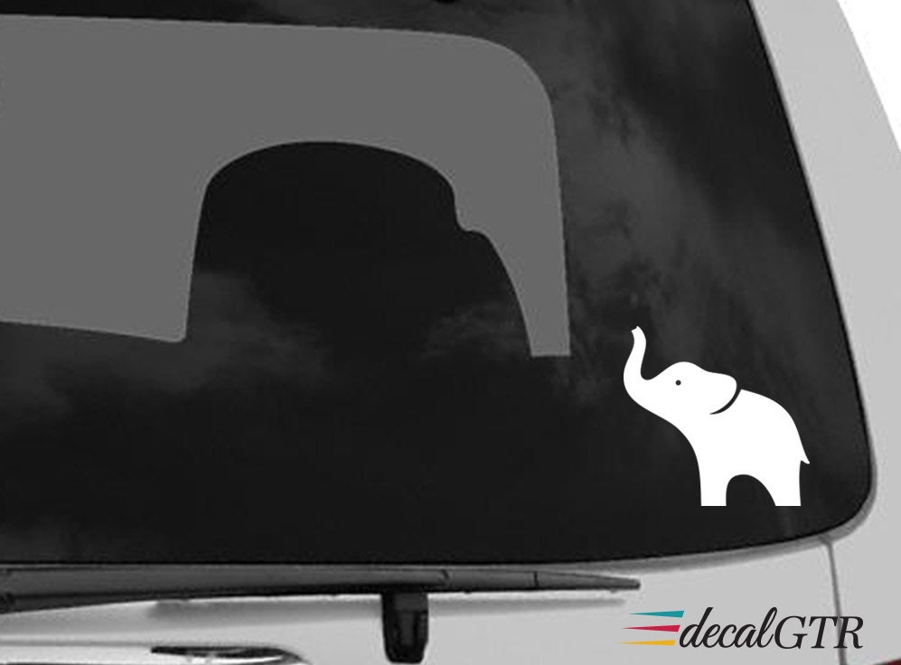 Elephant Car Decal Elephant Car Sticker Removable Vinyl