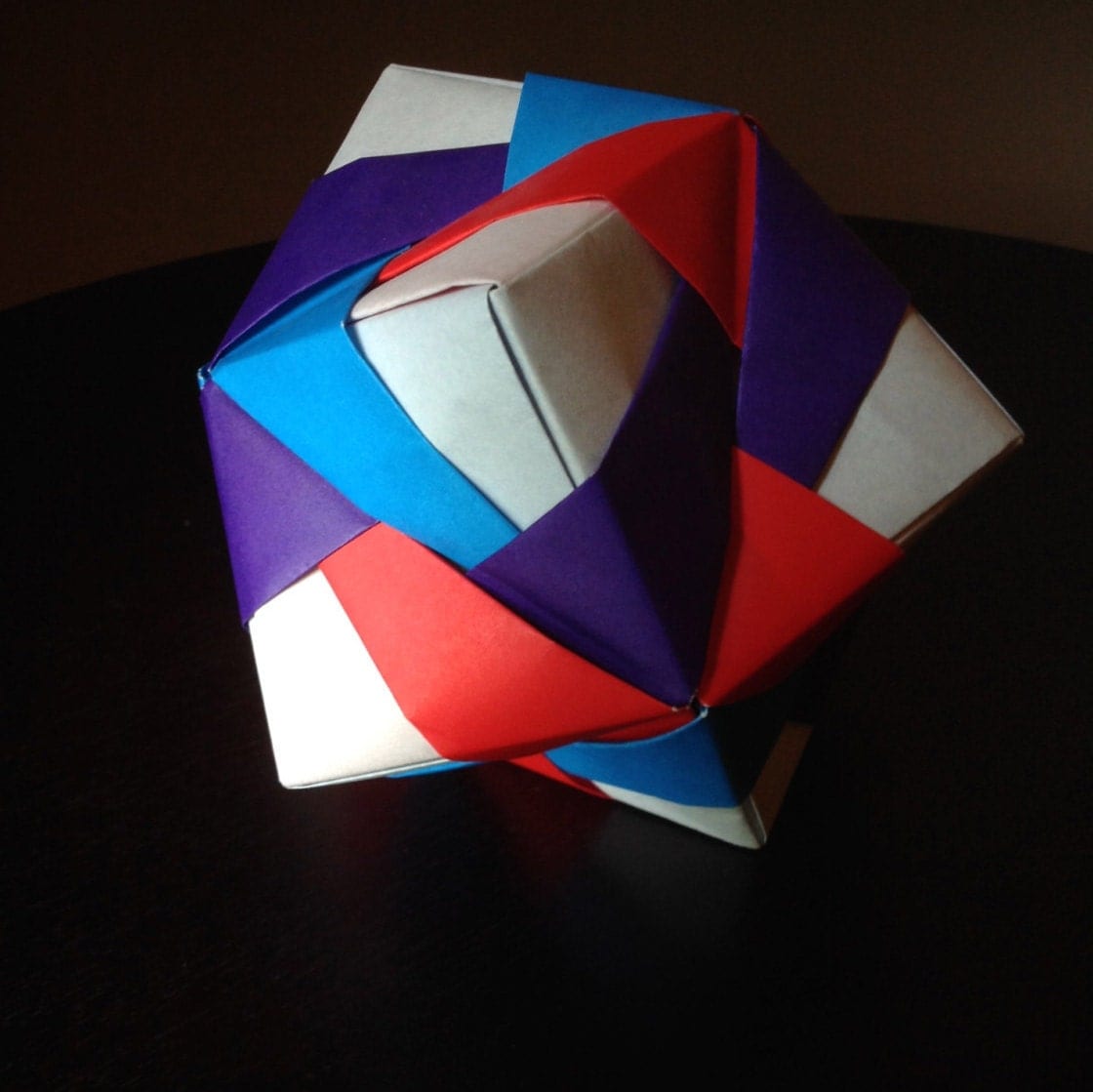 12-Piece Modular Origami Sonobe Ball Solid Colors by GoldenFolds