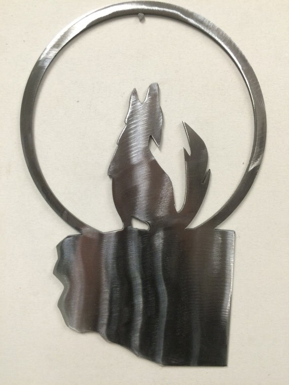 Howling Coyote metal wall art 2 Home Decoration Southwest