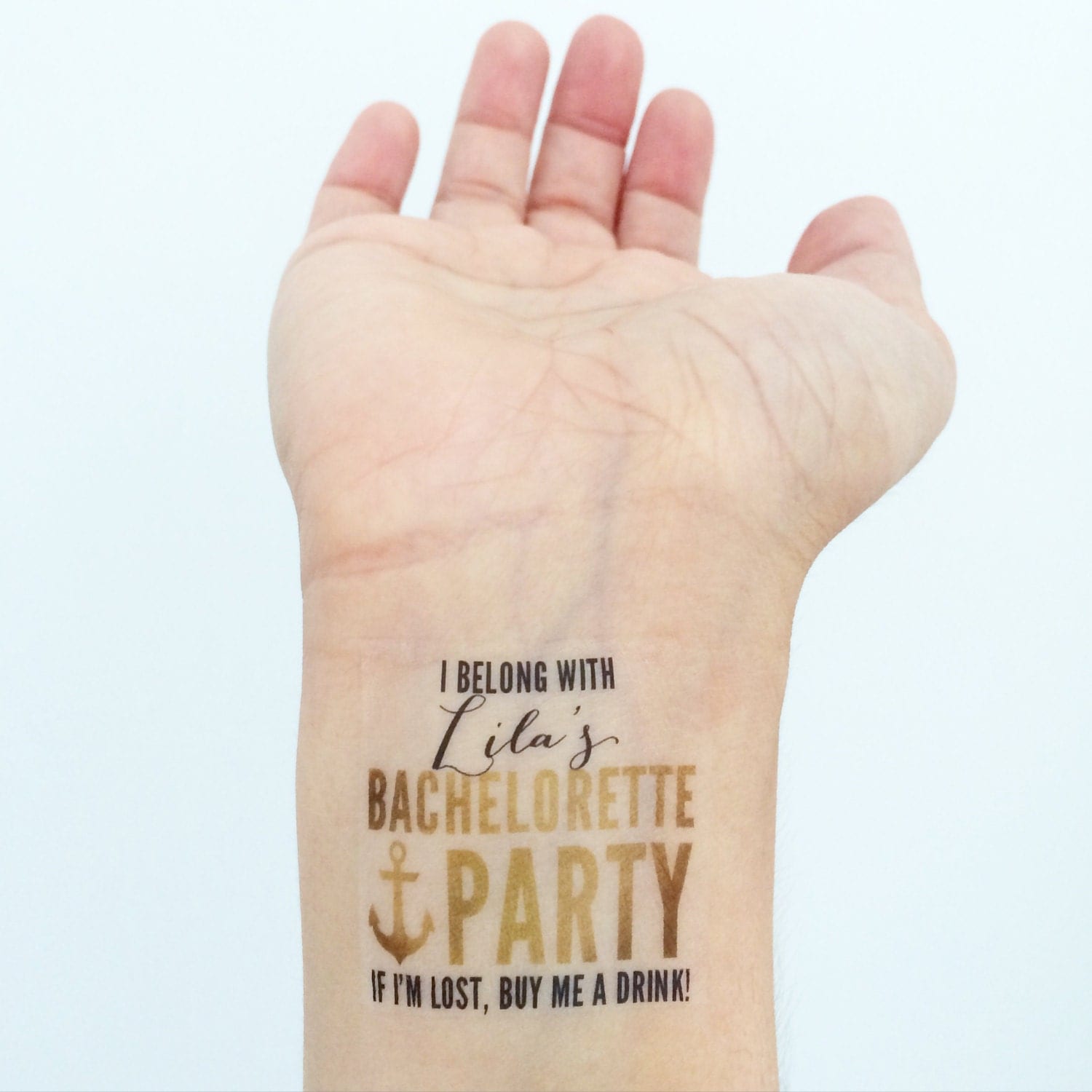15 Custom Bachelorette Party Temporary Tattoos Glam Gold