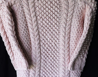 Hand knit wool sweater sweater coat