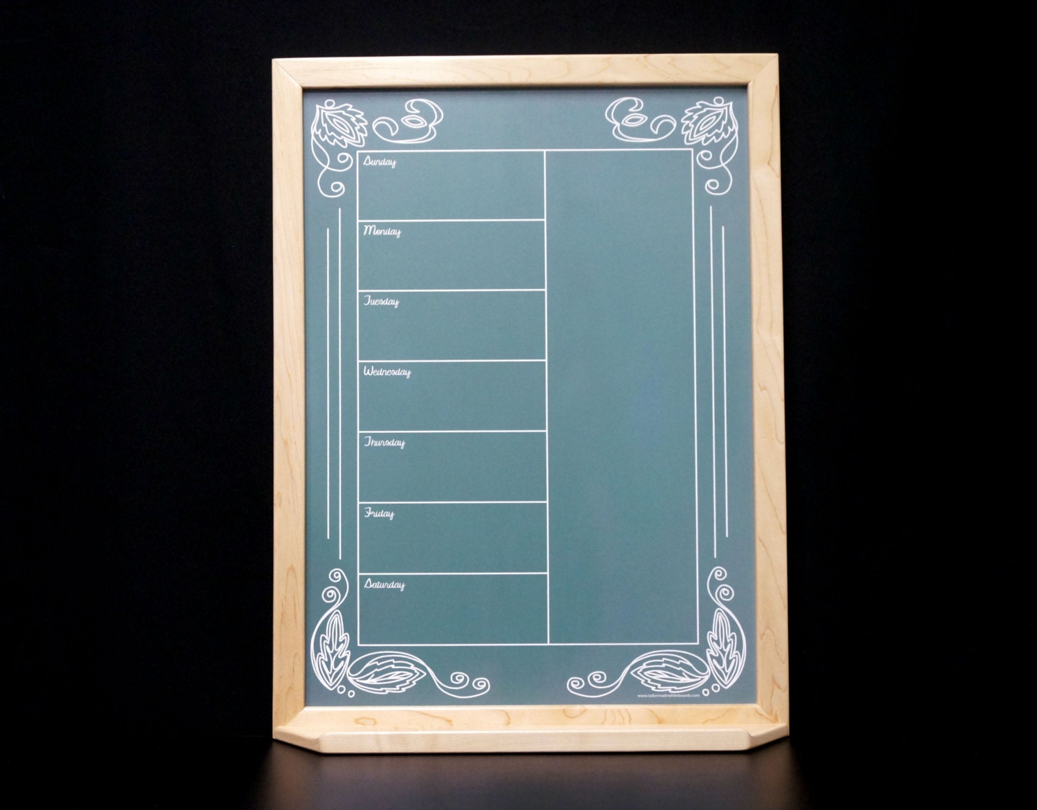 Framed Weekly Calendar Chalkboard One Week Menu