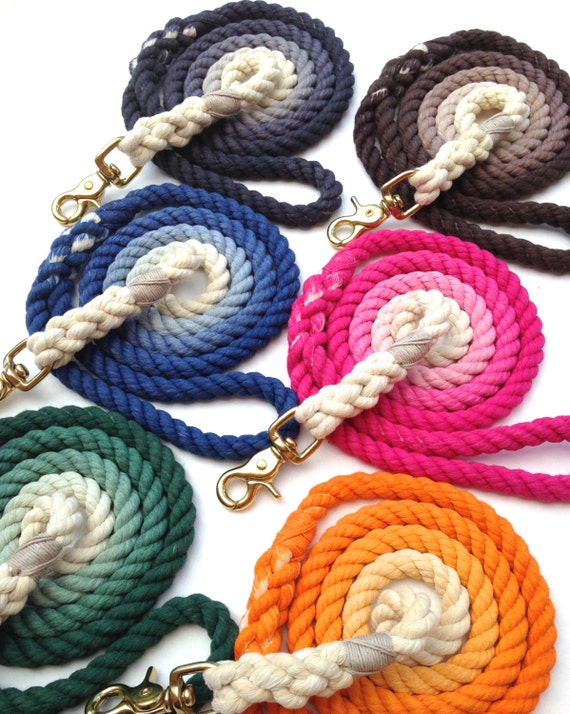 6 ft long Ombre Cotton Rope Leash