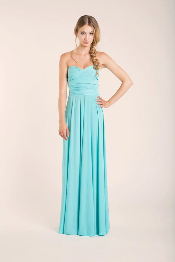 Aquamarine floor length infinity dress light blue long