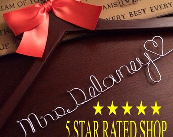 SALE - Personalized Wedding Hanger / bridesmaid gifts / 44 colors of ribbon to choose from/name hanger/brides hanger/