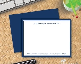 Men's Club Flat Notecards - Correspondence Card Stationery for Man - Masculine Thank You Note Stationary - Traditional Men's Stationery Card