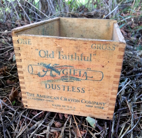 Little Antique Wooden Chalk Box Small by HeyDayClassics on Etsy