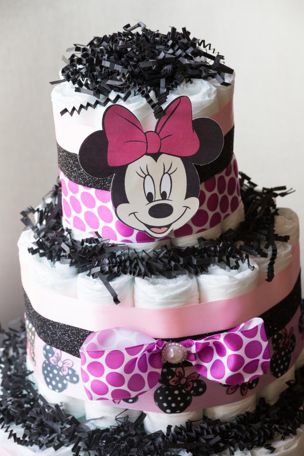 Minnie Mouse Diaper Cake/ Disney Baby/ Baby by LittleOrchidStudio