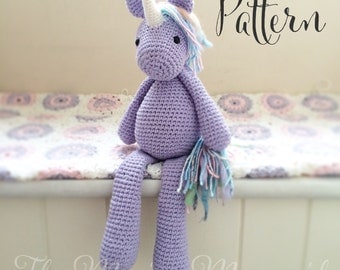 Lavender the Unicorn Crochet Amigurumi Pattern PDF E-book Toy