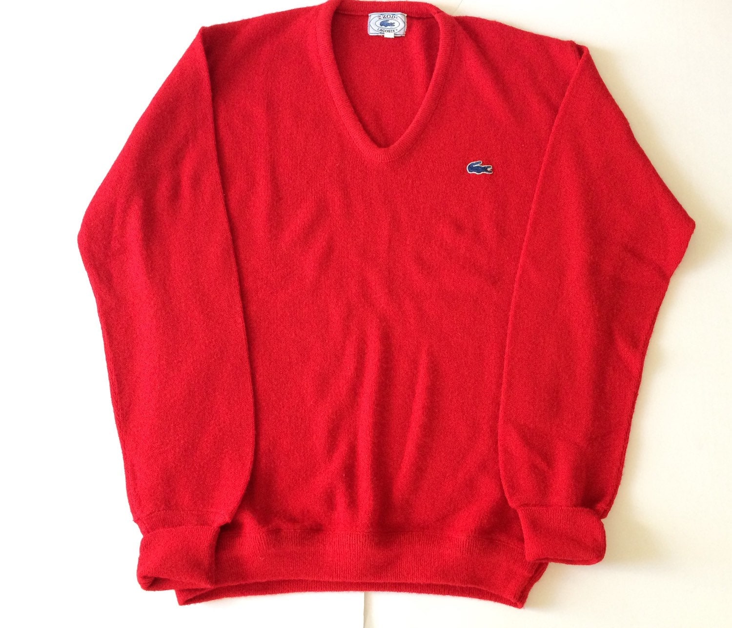 Vintage IZOD LACOSTE Sweater Pullover RED Mens Large
