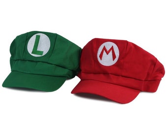 Mario and Luigi Embroidered Nintendo Cosplay Newsboy Hat - 5 Colors