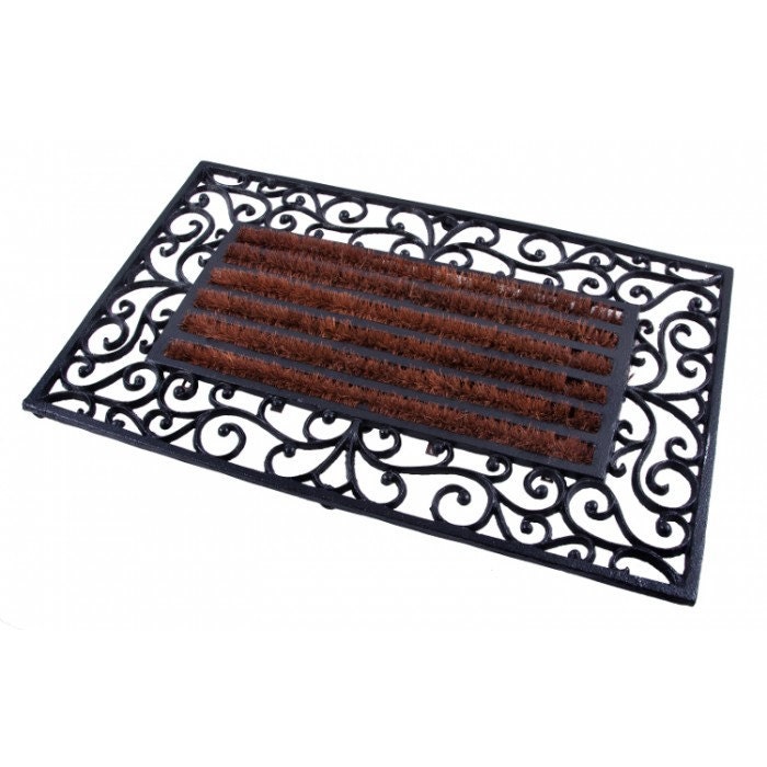 Centurion Cast Iron Door Mat Coco Rectangular Black
