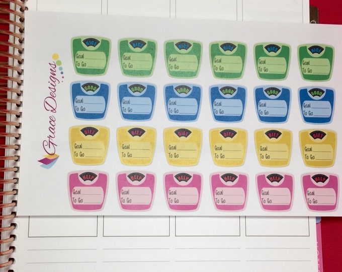 Weight Scale Stickers Motivational Weight Tracker Planner Stickers, fits Erin Condren, Kiki K, Plum Paper, Filofax, Inkwell, Limelife