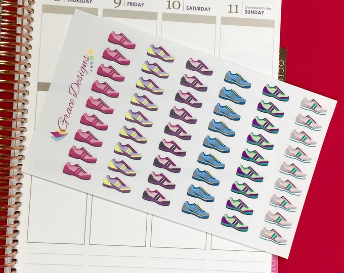 Running Shoe - Stay Fit Planner Stickers - Workout - Exercise Planner Stickers | for Erin Condrem Happy Planner, LimeLife or any planner