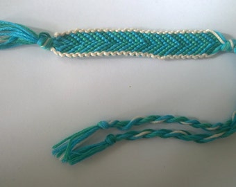 Items similar to Neon Green and White Friendship Bracelet and Anklet ...