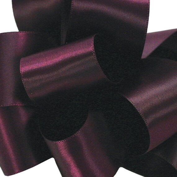 New Double Faced Eggplant Satin Ribbon 7/8 by ParisFlowerMarket