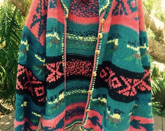 Vintage 70s chunky knit cardigan