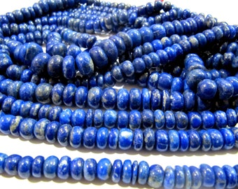 Sale 40% AAA Quality Lapis lazuli Rondelle Plain Beads CHOOSE SIZE,Smooth Beads Strands 8 inches Long,All Size from 4 to12mm available