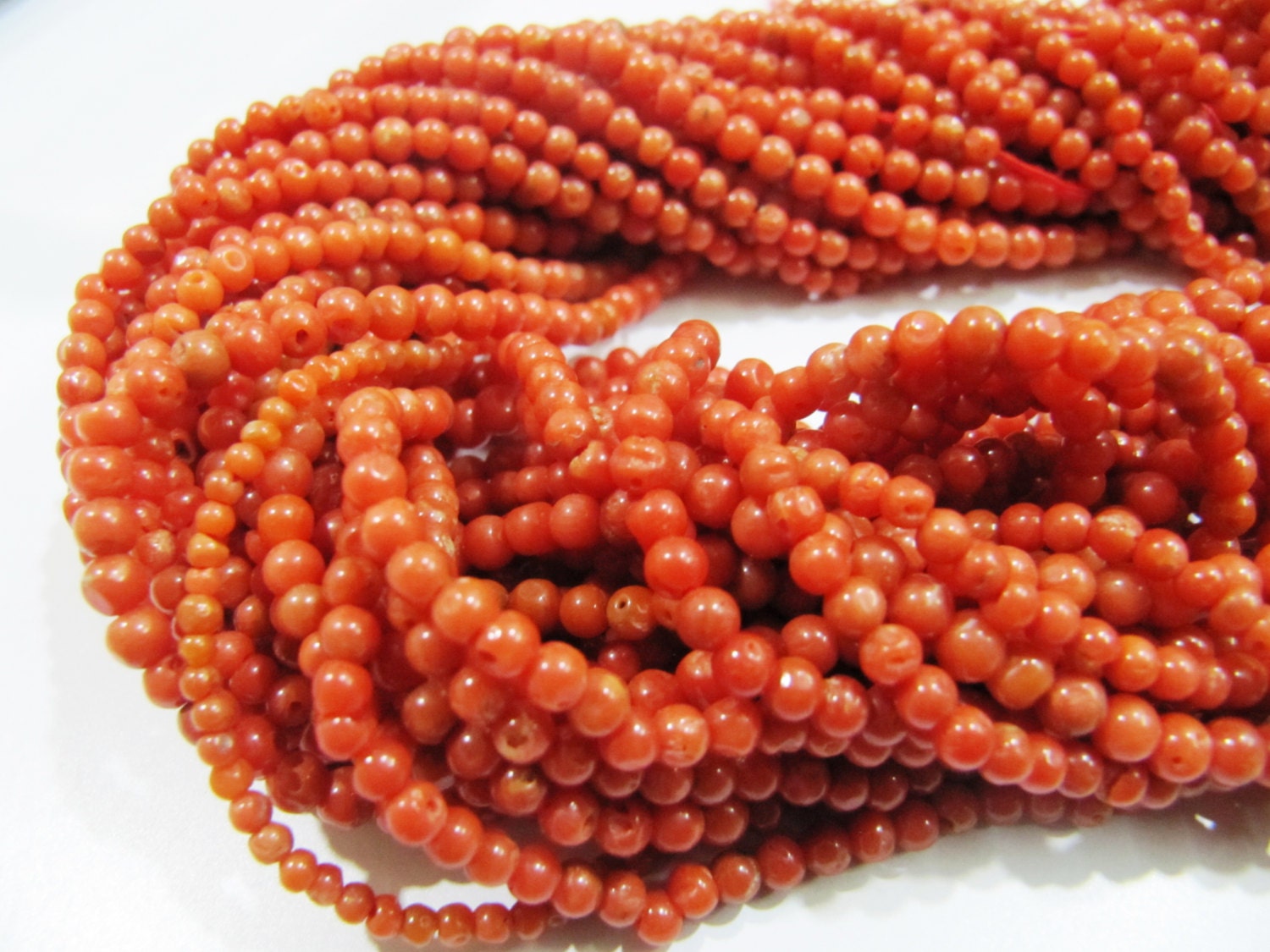 SALE 70% Natural Italian Coral Round Beads 3mm size Precious