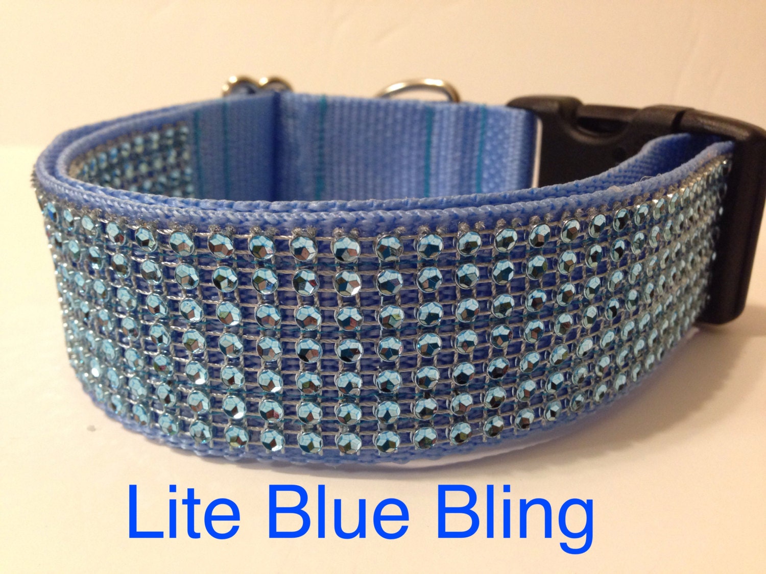 Blue Rhinestone BLING Dog Collars Puppy Extra Small Medium