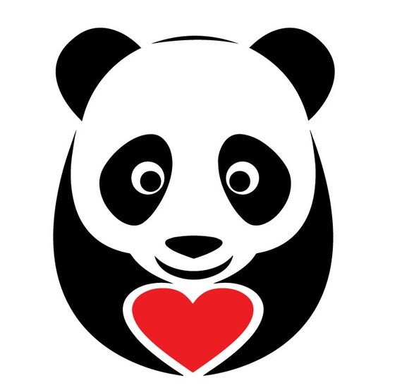  Panda  love vinyl decal love panda  Vinyl Decal by DecalLocker