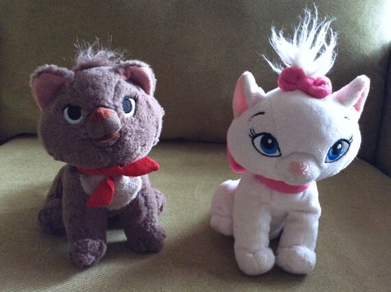 Vintage Aristocats Plush Berlioz & Marie RARE