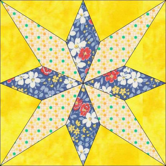 My Star Pattern - 6 Inch Block - 12 Inch Block - Instant 