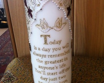 Wedding Candle Personalised- Handpainted