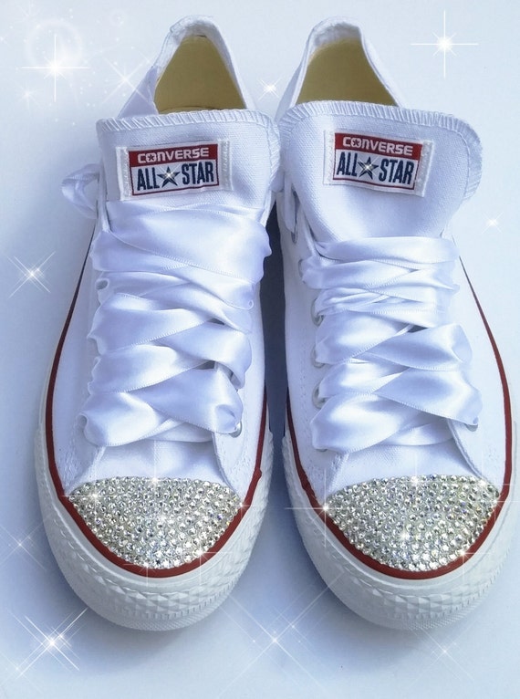 Send in YOUR converse bling White Converse by AllureDesignz