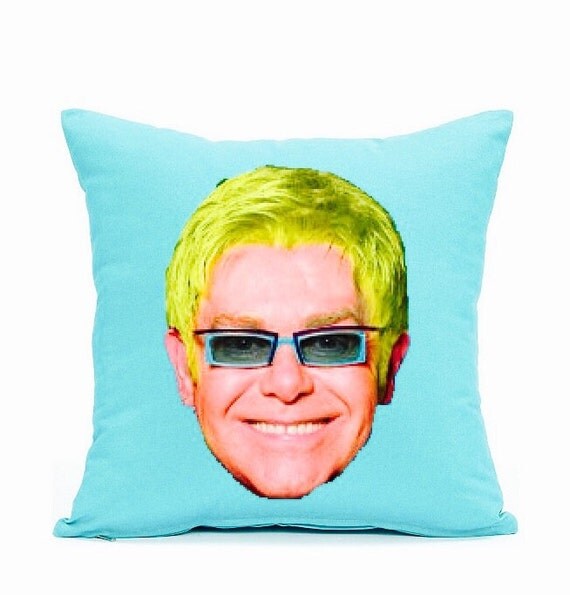 ELTON JOHN Celebrity Face Pillow by CeleBagz on Etsy