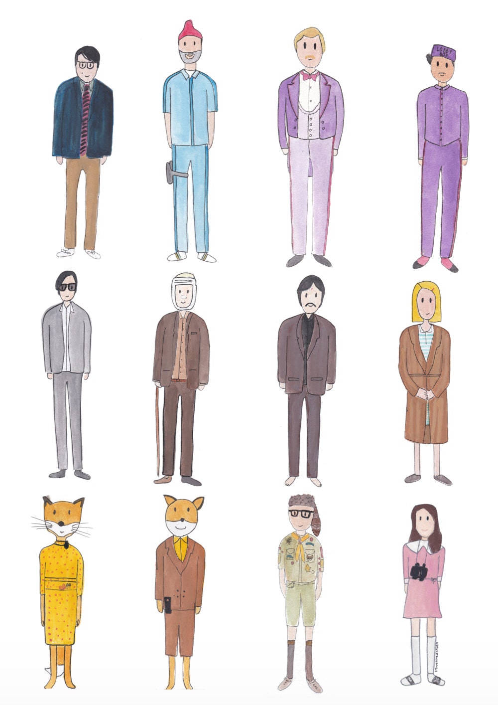 wes anderson movie t shirts