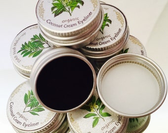 Organic Coconut Eyeliner, ZERO Mineral, BLACK Eyeliner, Vegan, Mica & Oxide Free
