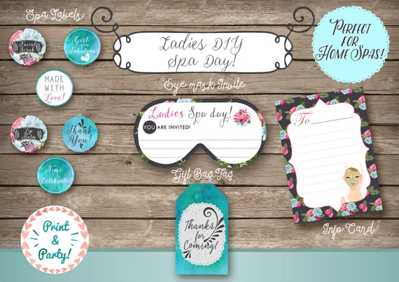 DIY Ladies Spa Day Printable Suite Home Spa by LivisPrintables