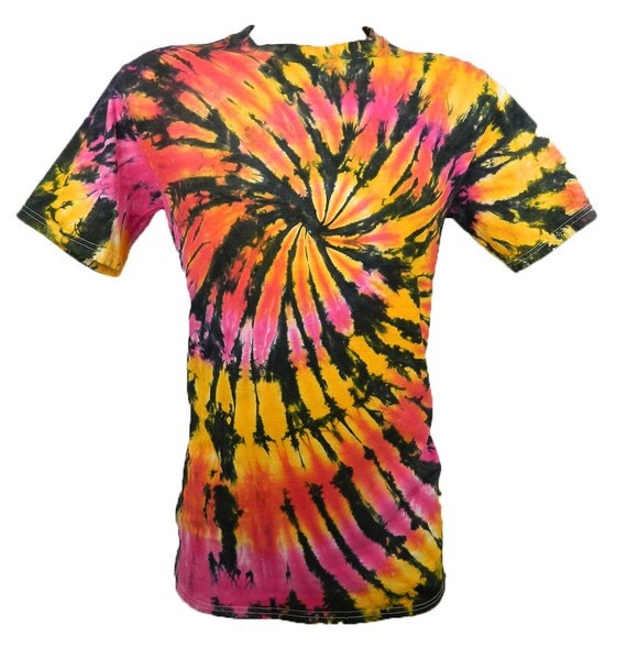 Tie Dye Red / Yellow Flames Spiral Festival T-Shirt