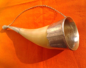 Vintage Soviet Horn for wine drinking cup / Horn of plenty / Made in USSR
