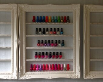 nail polish rack -rack de vernis à ongles-Nail polish cremagliera white french baroque