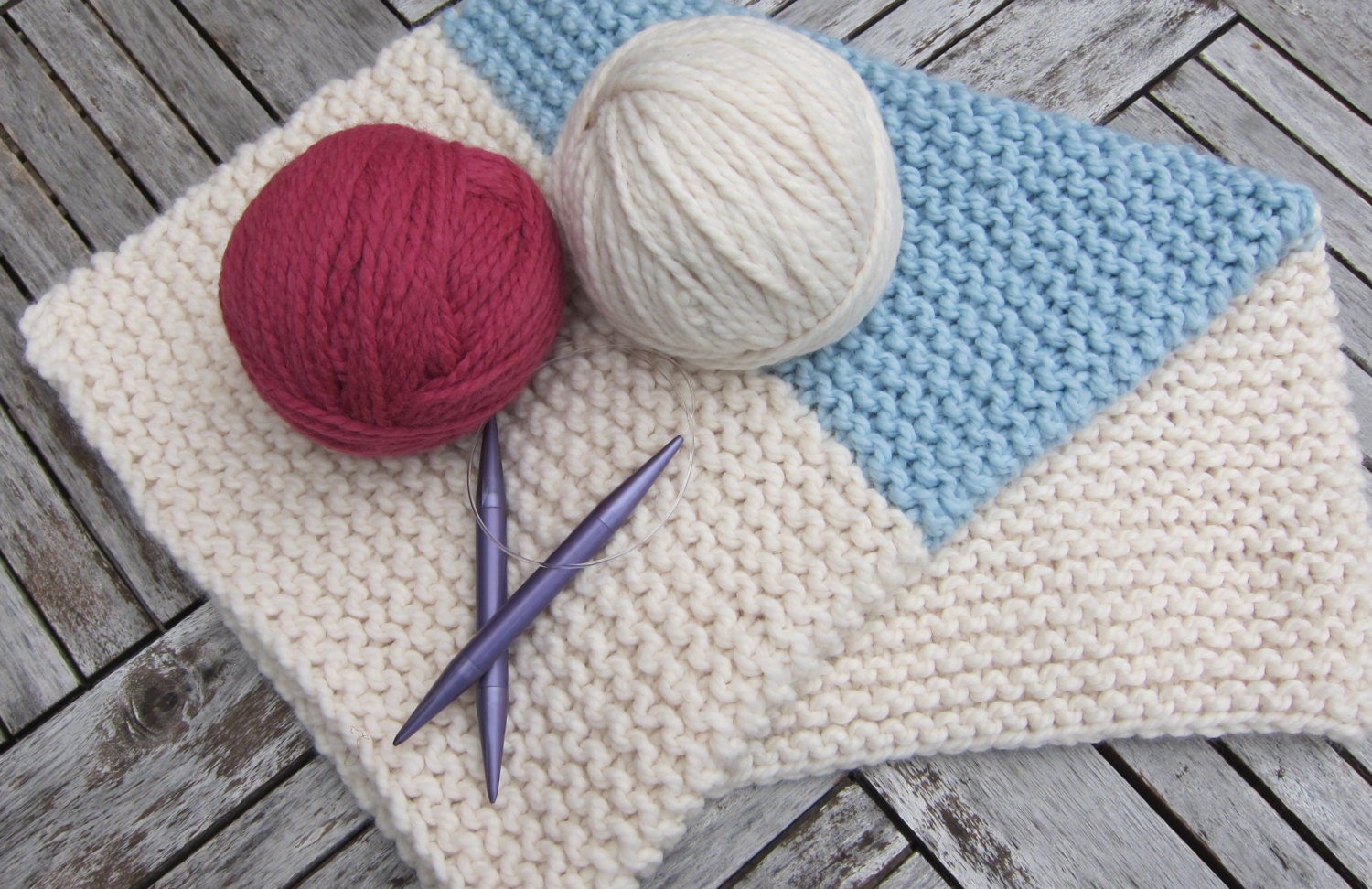 Knitting Kit DIY Beginner knit your own baby blanket for a