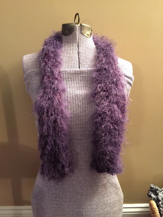 Fuzzy Furry Purple Scarf