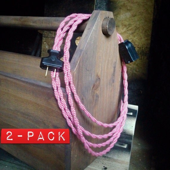 Vintage Style Cloth Extension Cord 6' in Vintage Red