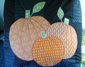 Pumpkin pillow, throw pillow, Autumn decor, fall decor, pumpkin throw pillow, decorative pumpkin pillow, quilted pillow, black pillow
